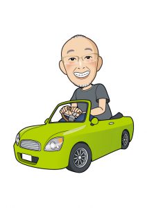 似顔絵、車イラスト